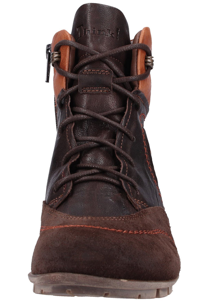 Think! Stiefelette Veloursleder Espresso - surf4shoes