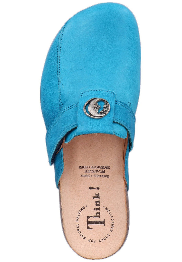 Think! Clogs Leder Hellblau - surf4shoes