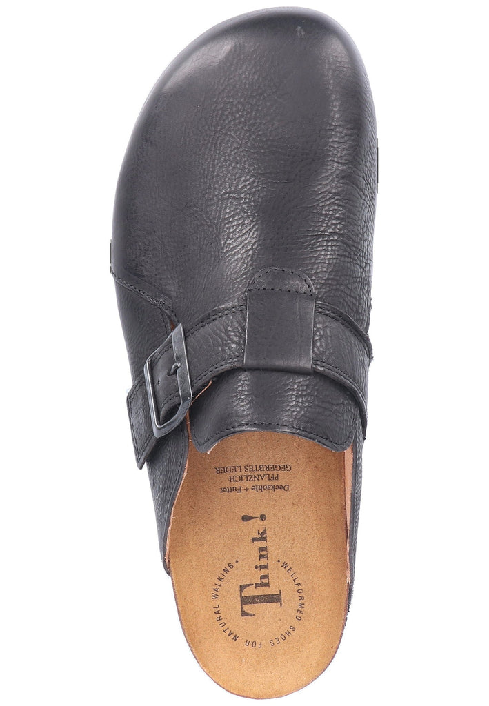 Think! Clogs Leder Schwarz - surf4shoes