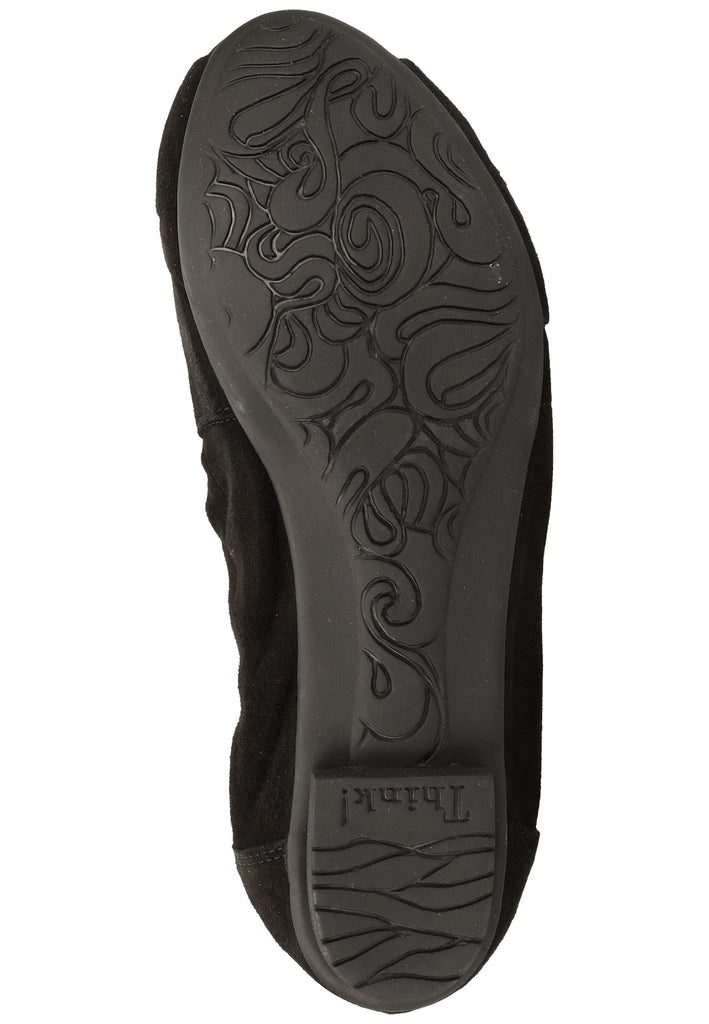 Think! Ballerinas Nubukleder Schwarz - surf4shoes