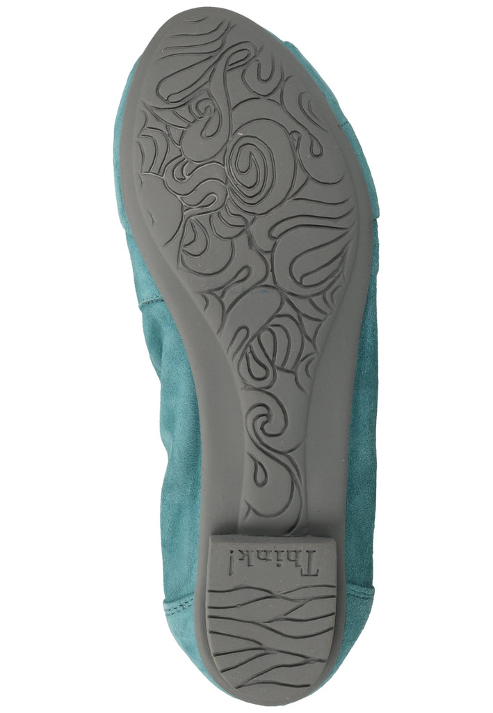 Think! Ballerinas Nubukleder Blau - surf4shoes