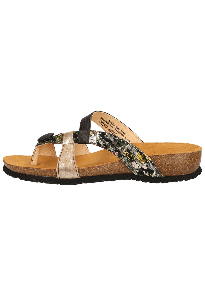 Think! Pantoletten Leder Schwarz Kombi - surf4shoes