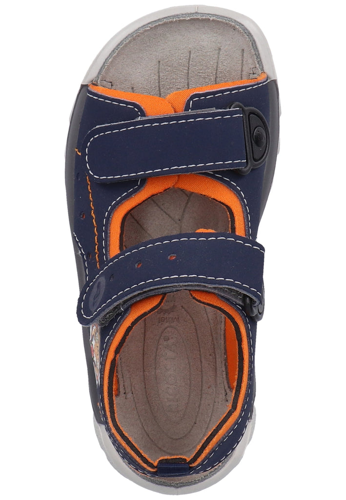 Ricosta Sandalen Lederimitat/Textil Blau/Orange - surf4shoes