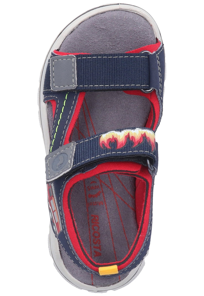 Ricosta Sandalen Lederimitat/Textil Blau/Rot - surf4shoes