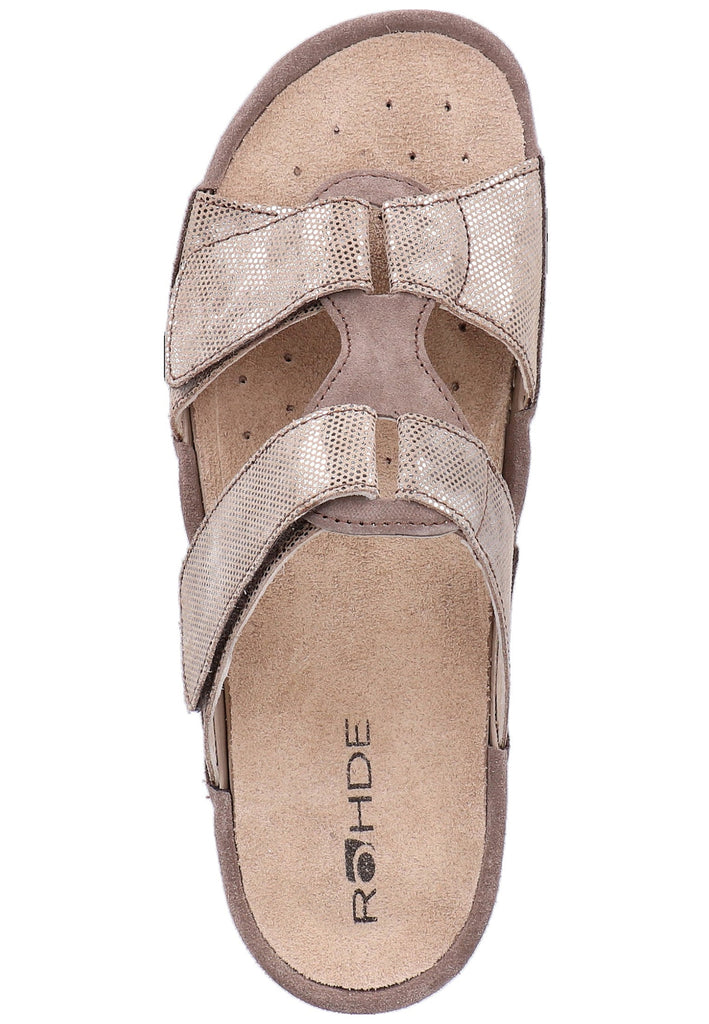 Rohde Pantoletten Veloursleder Braun - surf4shoes