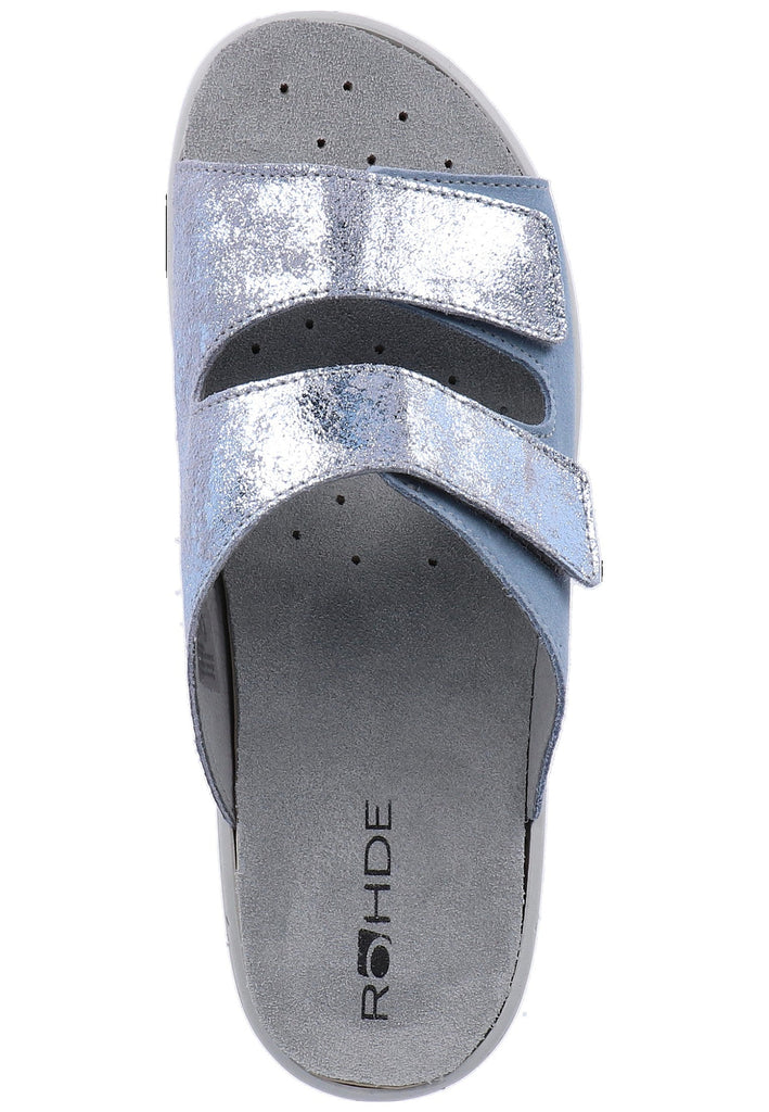 Rohde Pantoletten Veloursleder Blau - surf4shoes
