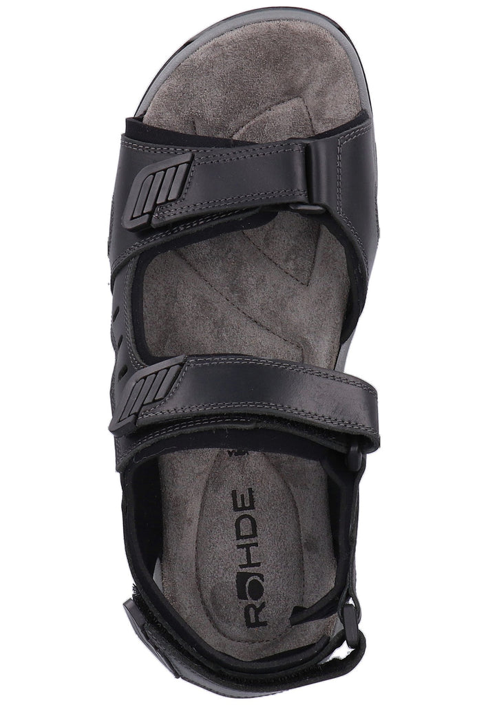 Rohde Sandalen Nubukleder Schwarz - surf4shoes