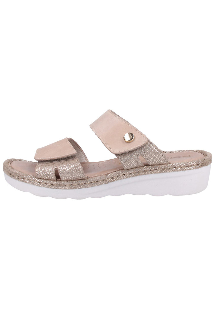 Rohde Pantoletten Veloursleder Beige - surf4shoes