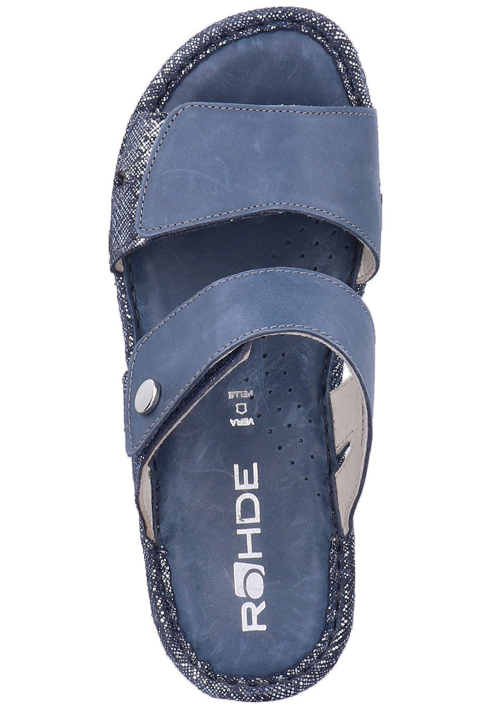 Rohde Pantoletten Leder dunkelblau - surf4shoes
