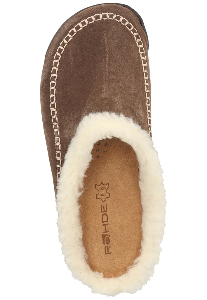 Rohde Hausschuhe Veloursleder Grau Warmfutter - surf4shoes