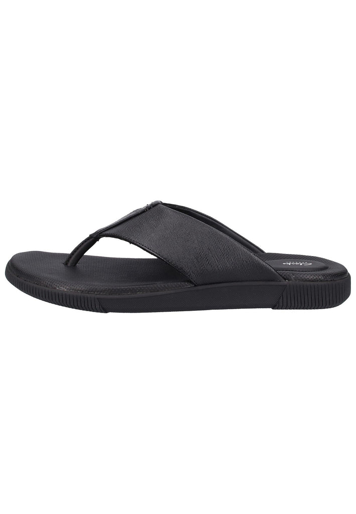 Clarks Zehensteg Leder Schwarz - surf4shoes