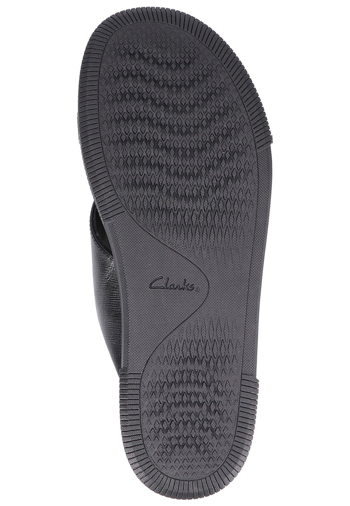 Clarks Zehensteg Leder Schwarz - surf4shoes