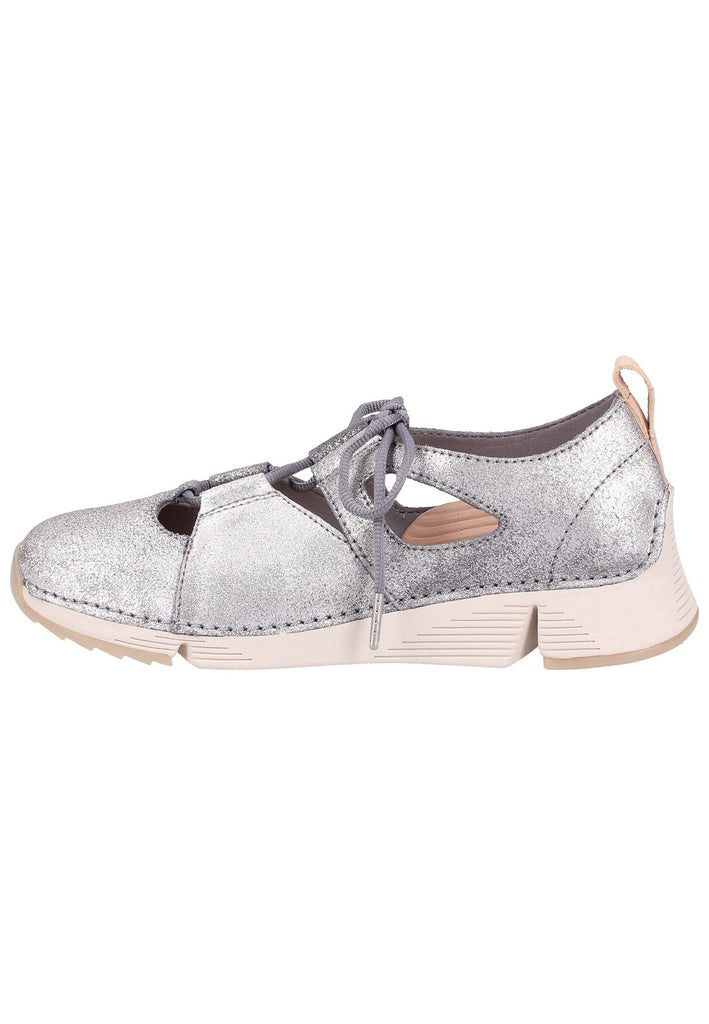 Clarks Halbschuhe Nubukleder Silber - surf4shoes