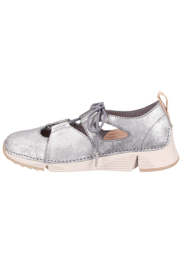 Clarks Halbschuhe Nubukleder Silber - surf4shoes
