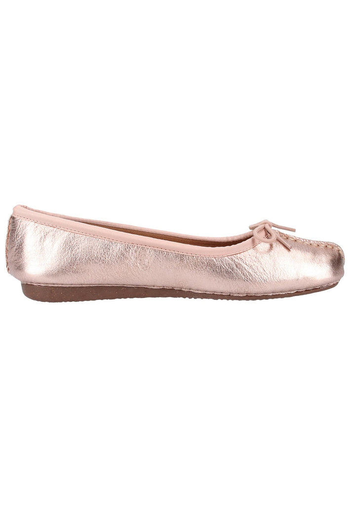 Clarks Ballerinas Leder Rosegold - surf4shoes