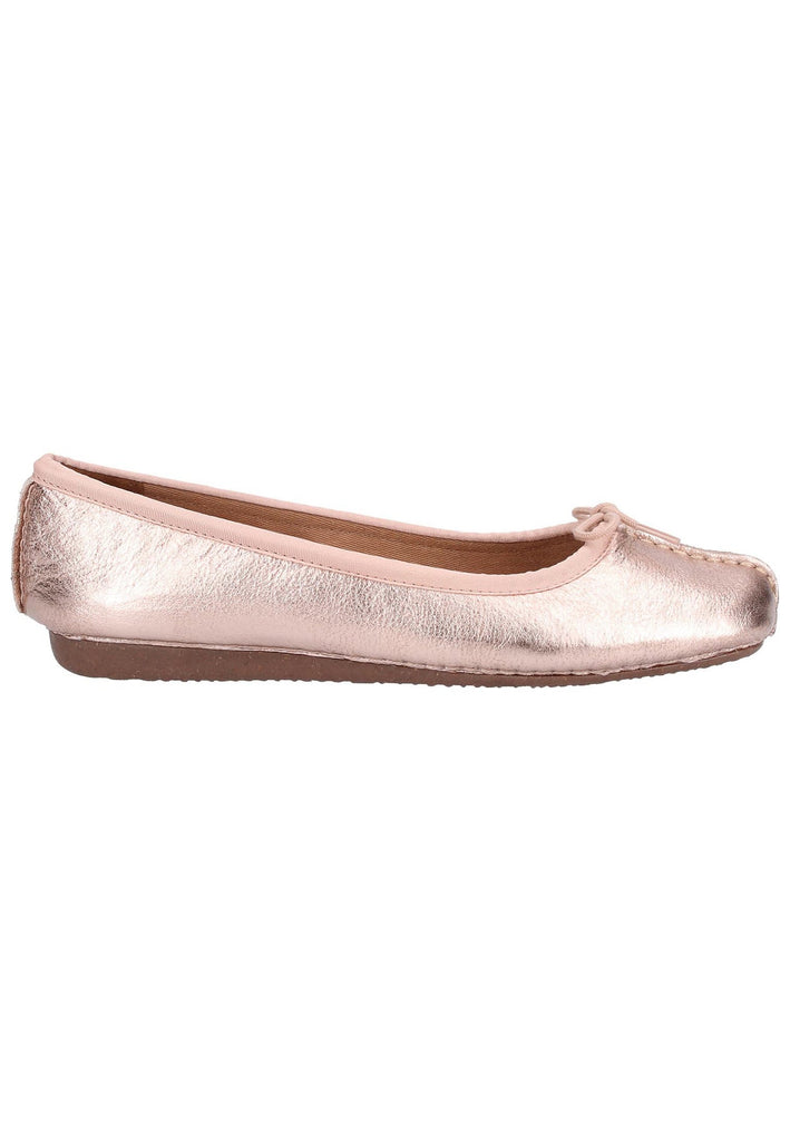 Clarks Ballerinas Leder Rosegold - surf4shoes