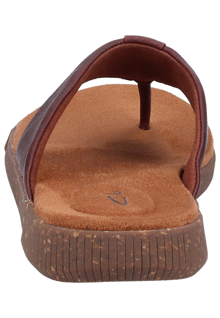 Clarks Zehensteg Leder Mahagony - surf4shoes