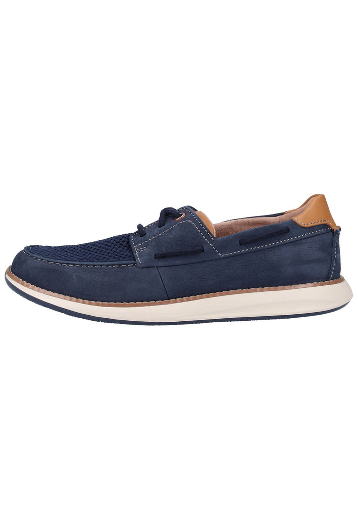 Clarks Halbschuhe Nubukleder Navy - surf4shoes