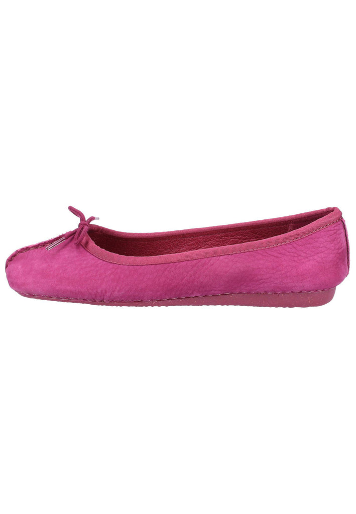 Clarks Ballerinas Nubukleder Raspberry - surf4shoes