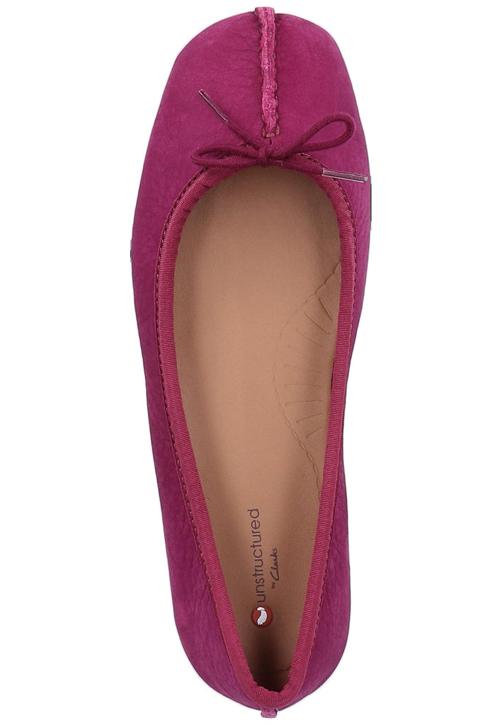 Clarks Ballerinas Nubukleder Raspberry - surf4shoes