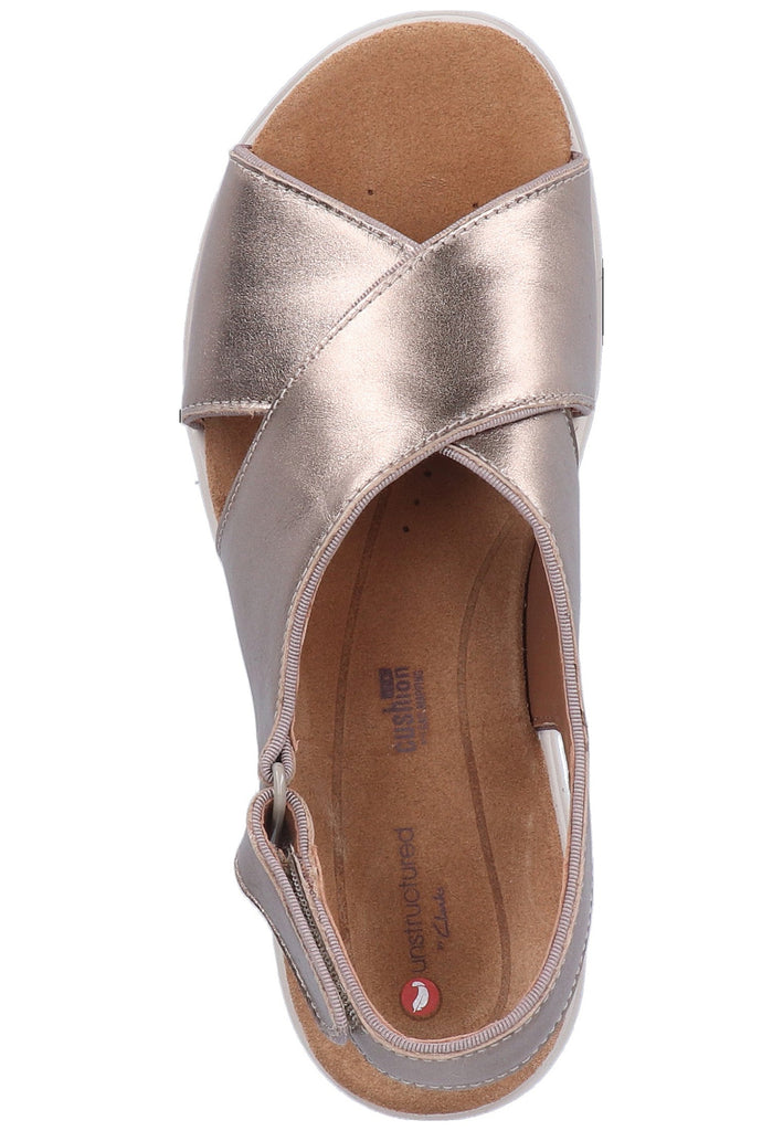 Clarks Sandalen Leder Gold - surf4shoes