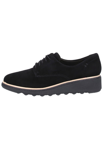 Clarks Halbschuhe Nubukleder Schwarz - surf4shoes
