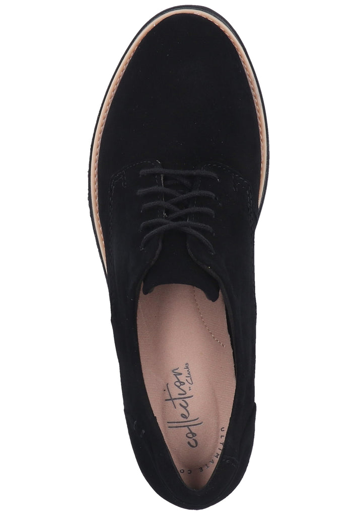 Clarks Halbschuhe Nubukleder Schwarz - surf4shoes