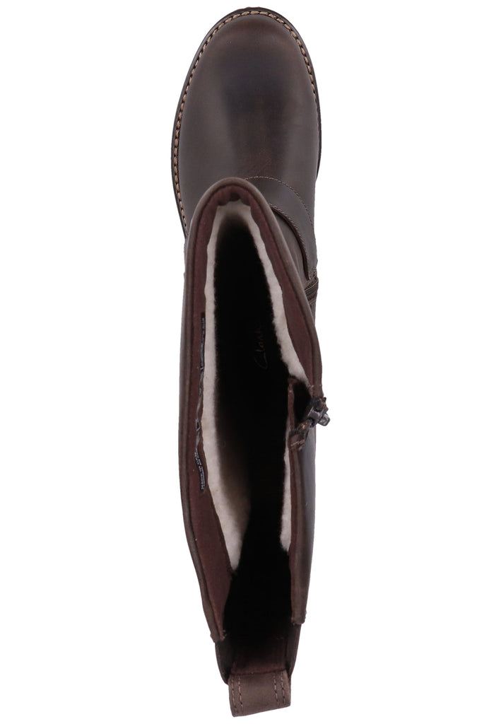 Clarks Stiefel Leder Dunkelbraun - surf4shoes