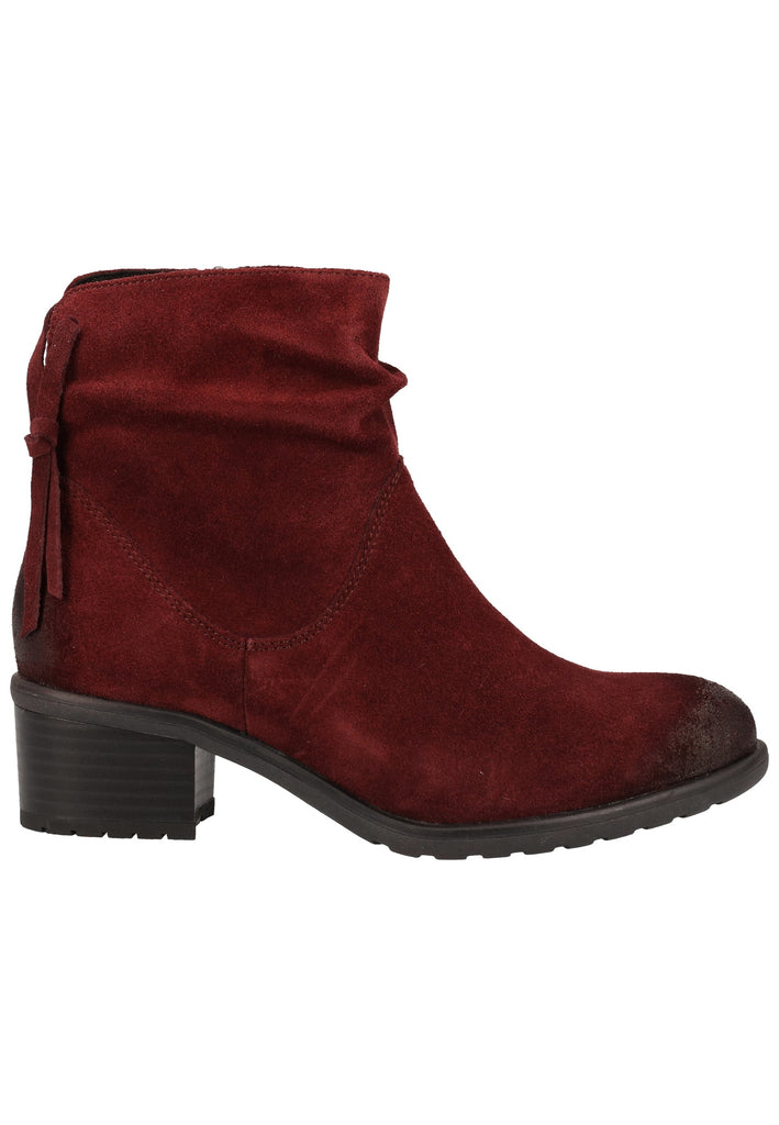 Caprice Stiefelette Veloursleder Bordeaux - surf4shoes