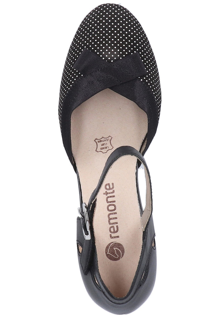 Remonte Pumps Lederimitat Schwarz/Weiß - surf4shoes