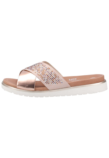 Remonte Pantoletten Lederimitat Rosegold - surf4shoes