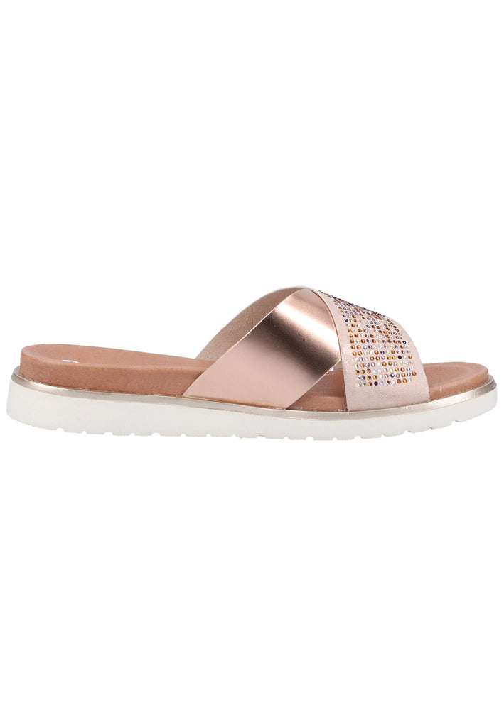 Remonte Pantoletten Lederimitat Rosegold - surf4shoes