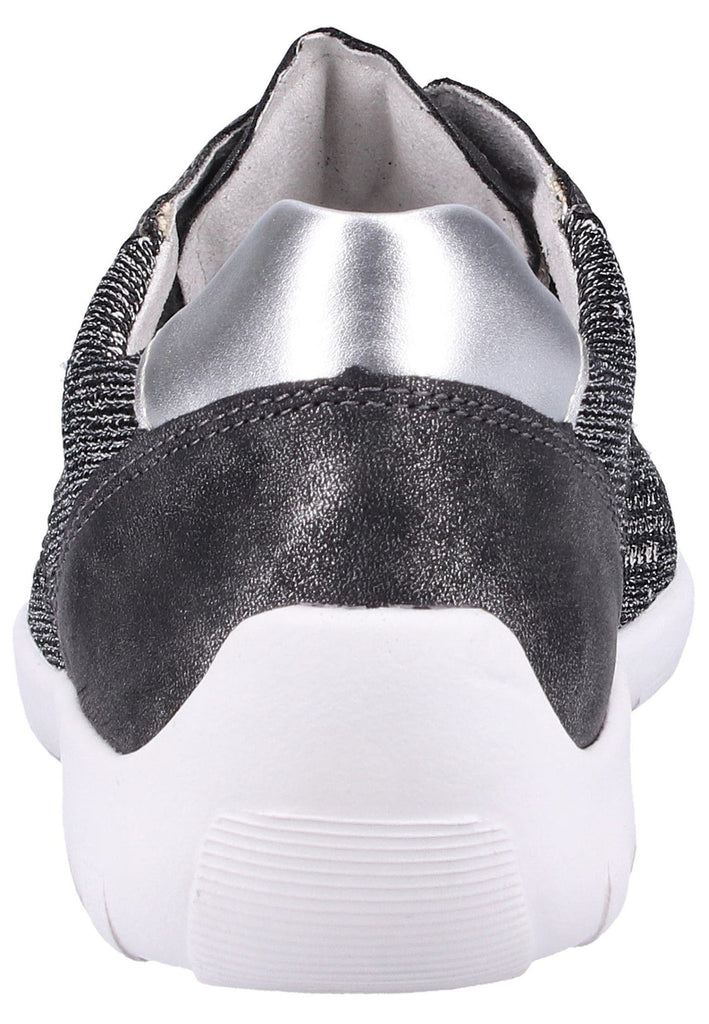 Remonte Halbschuhe Lederimitat Schwarz/Silber - surf4shoes