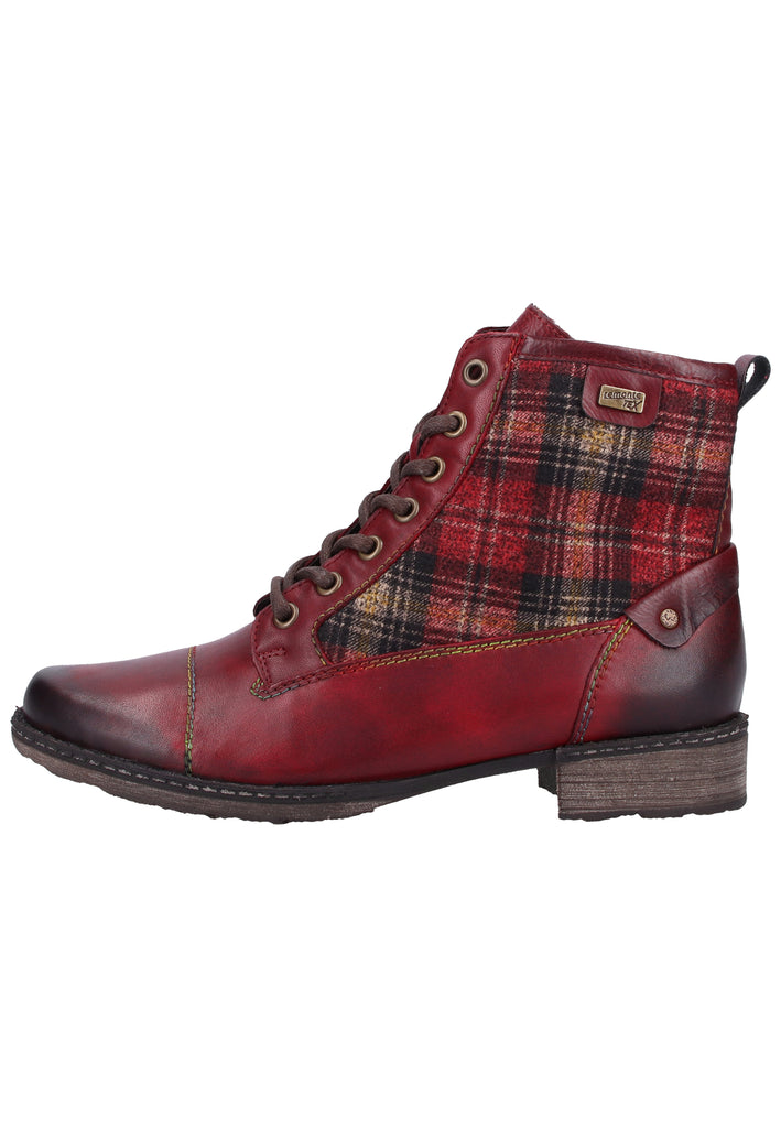 Remonte Stiefelette Lederimitat Rot Warmfutter - surf4shoes