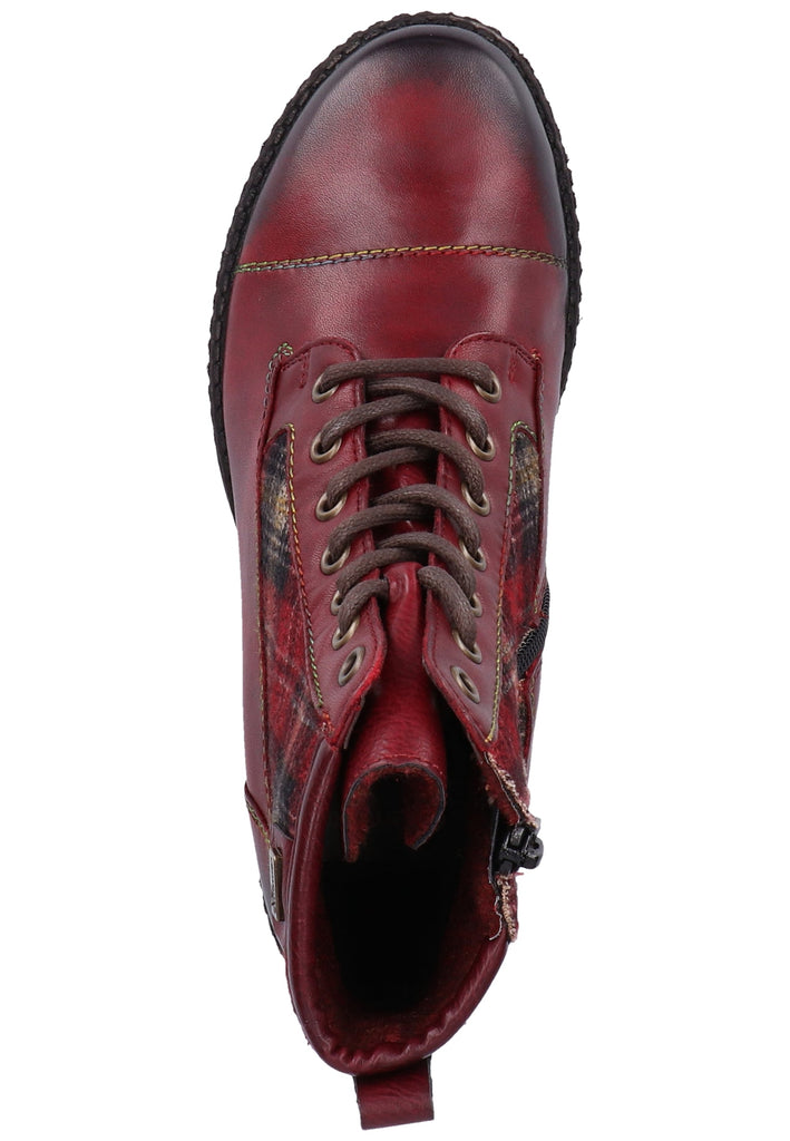 Remonte Stiefelette Lederimitat Rot Warmfutter - surf4shoes