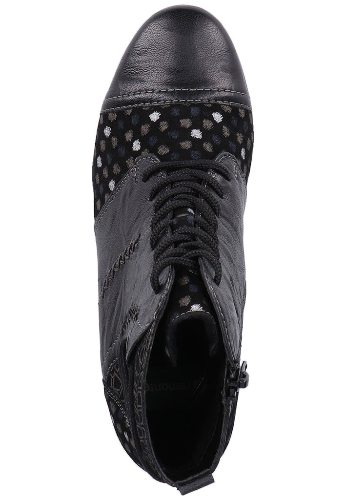 Remonte Stiefelette Lederimitat Schwarz Warmfutter - surf4shoes