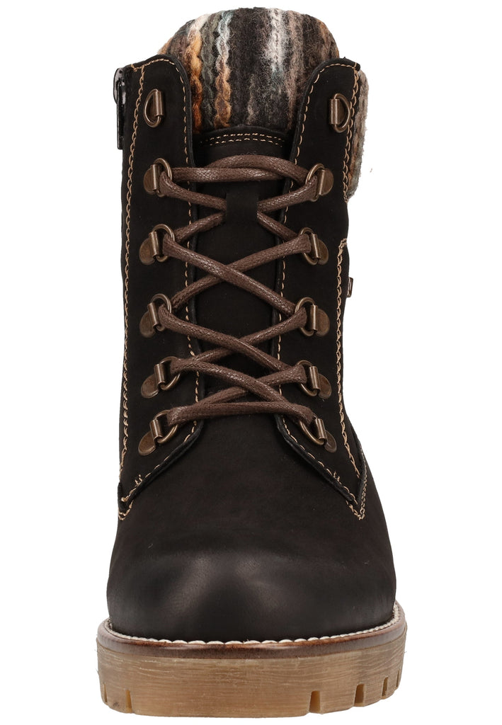 Remonte Stiefelette Leder/Textil Schwarz/Grau Warmfutter - surf4shoes