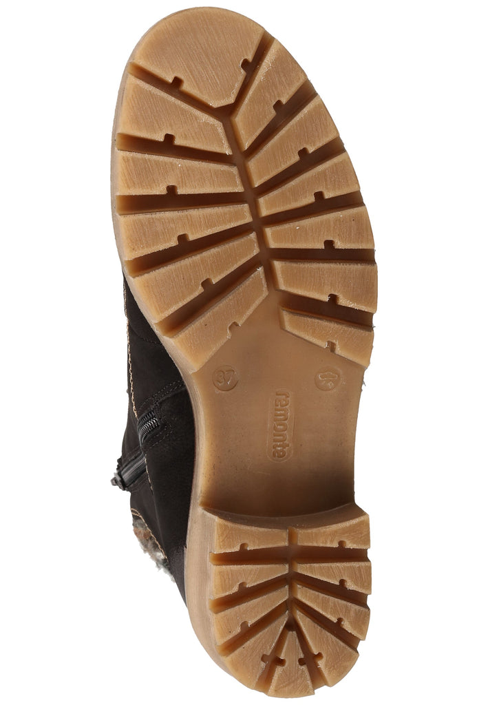 Remonte Stiefelette Leder/Textil Schwarz/Grau Warmfutter - surf4shoes