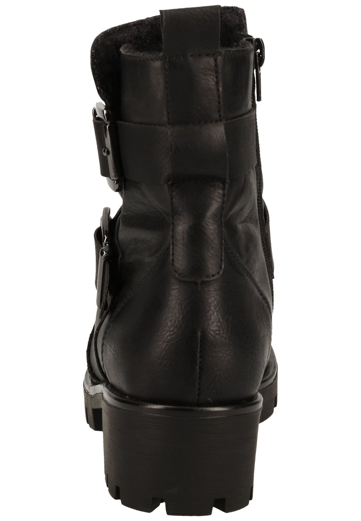 Remonte Stiefelette Lederimitat Schwarz Warmfutter - surf4shoes