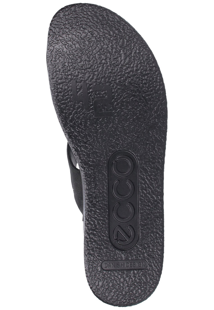 ecco Pantoletten Veloursleder Schwarz - surf4shoes