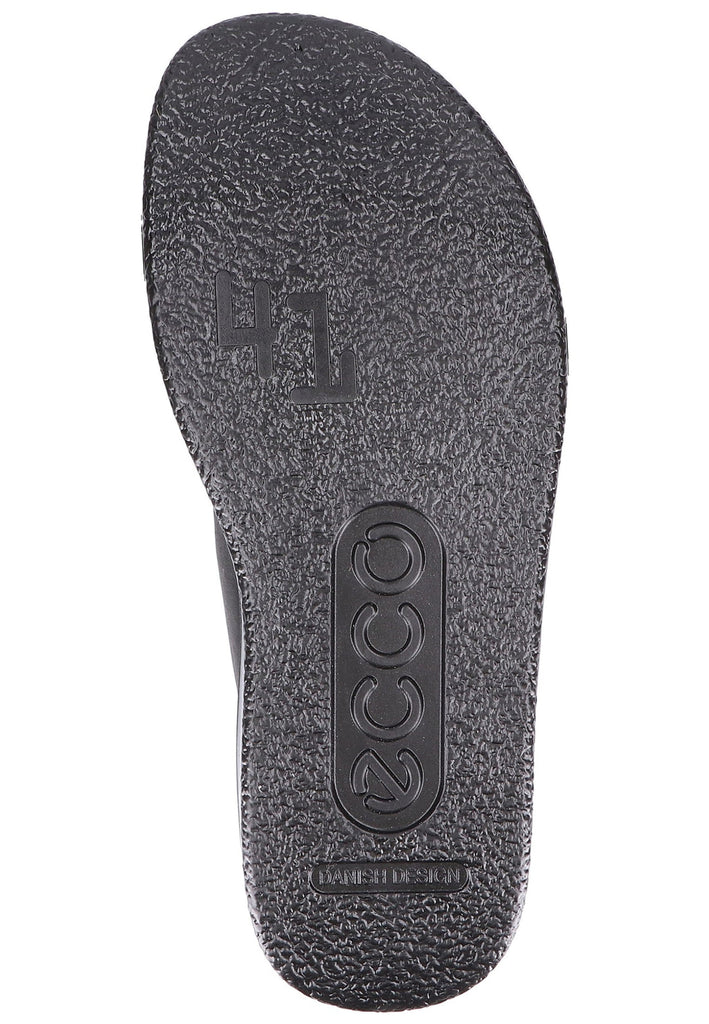 ecco Pantoletten Leder Schwarz - surf4shoes