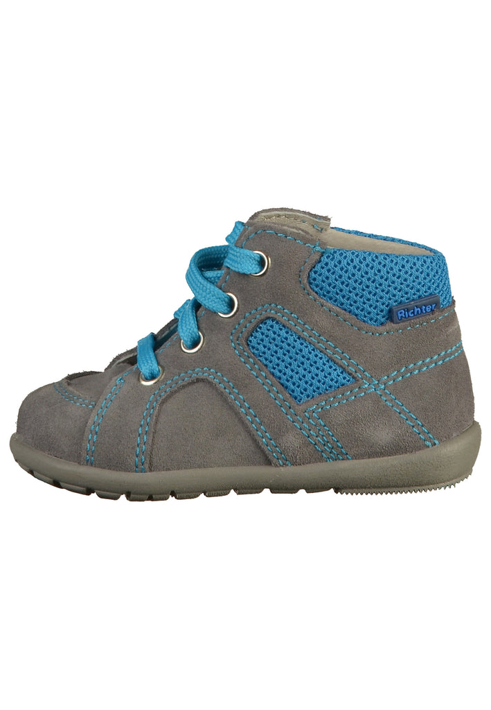 Richter Halbschuhe Veloursleder/Textil Grau/Hellblau - surf4shoes
