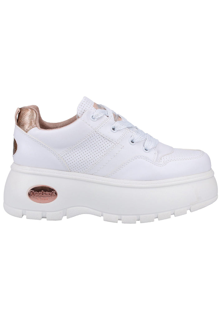 Dockers Halbschuhe Nappaleder Weiß/Rosa - surf4shoes