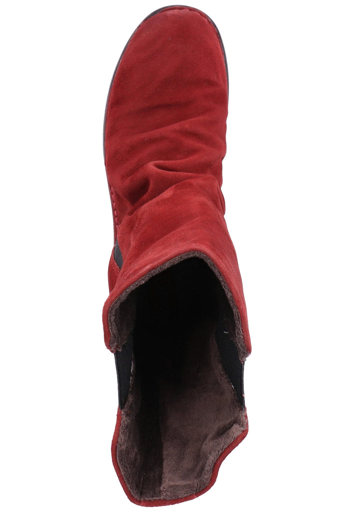 softinos Stiefel Veloursleder Rot Warmfutter - surf4shoes