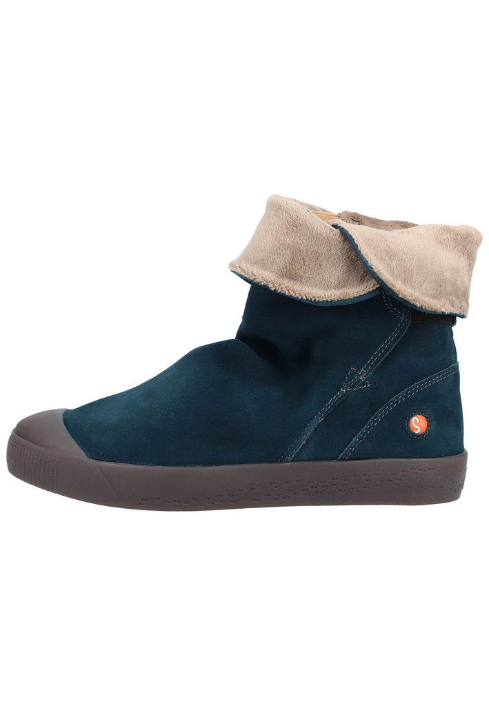 softinos Stiefelette Veloursleder Petrol Warmfutter - surf4shoes