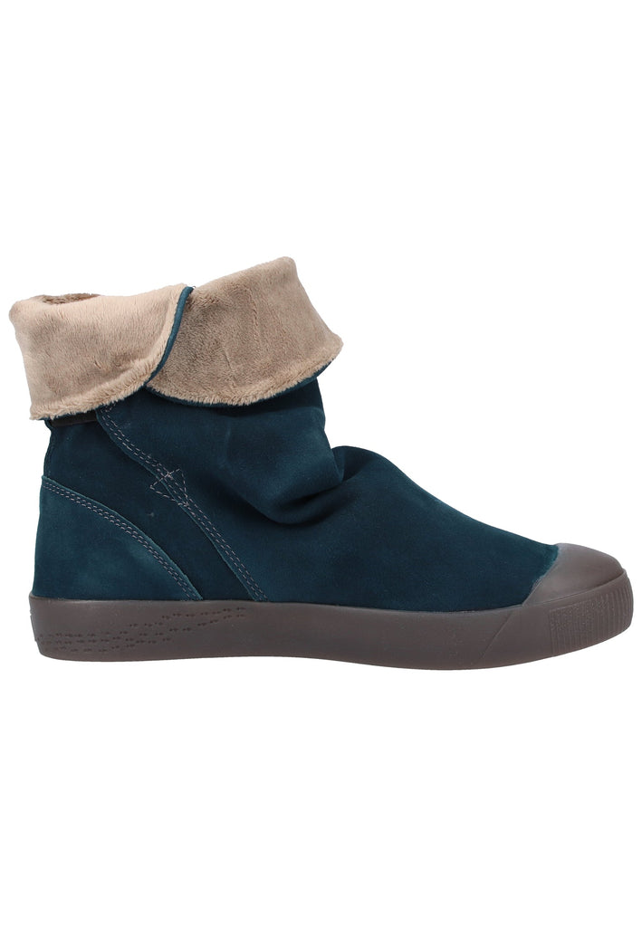 softinos Stiefelette Veloursleder Petrol Warmfutter - surf4shoes