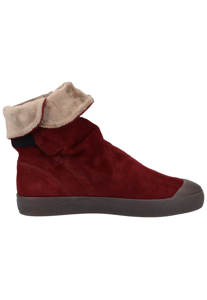 softinos Stiefelette Veloursleder Rot - surf4shoes