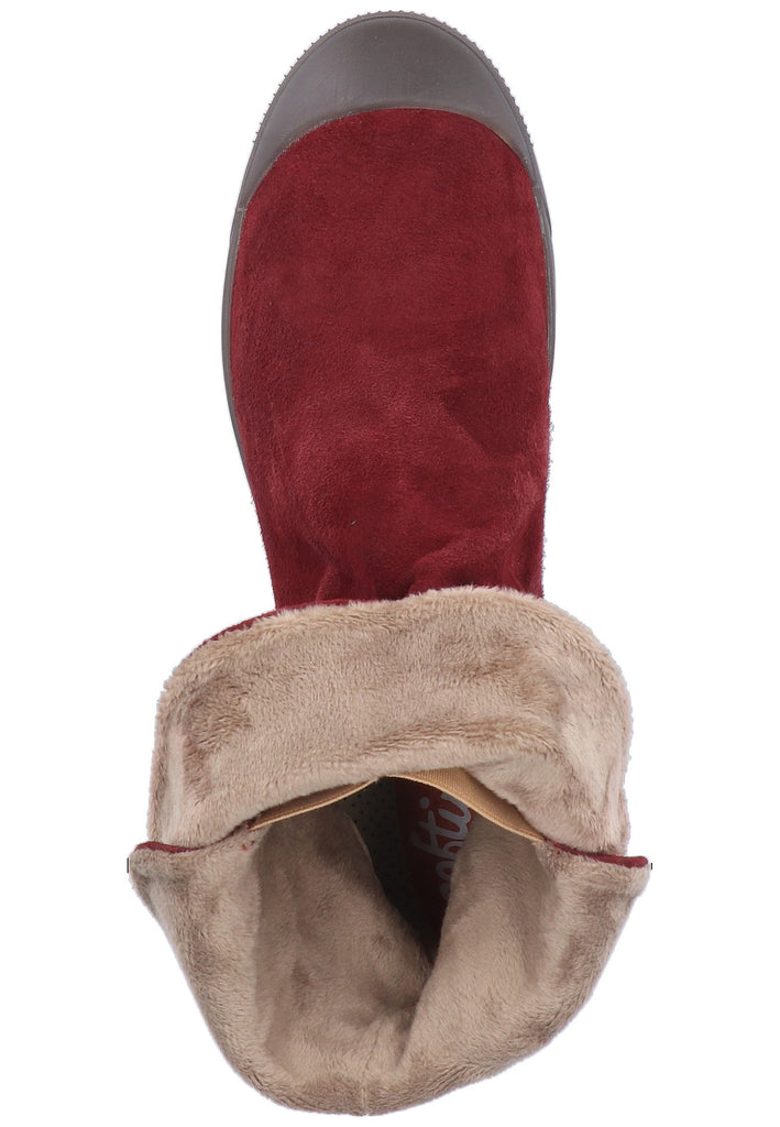 softinos Stiefelette Veloursleder Rot - surf4shoes