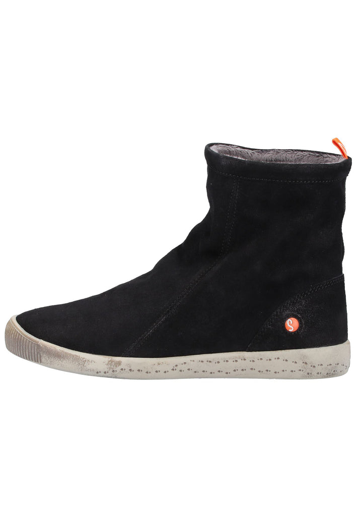 softinos Stiefelette Veloursleder Schwarz Warmfutter - surf4shoes