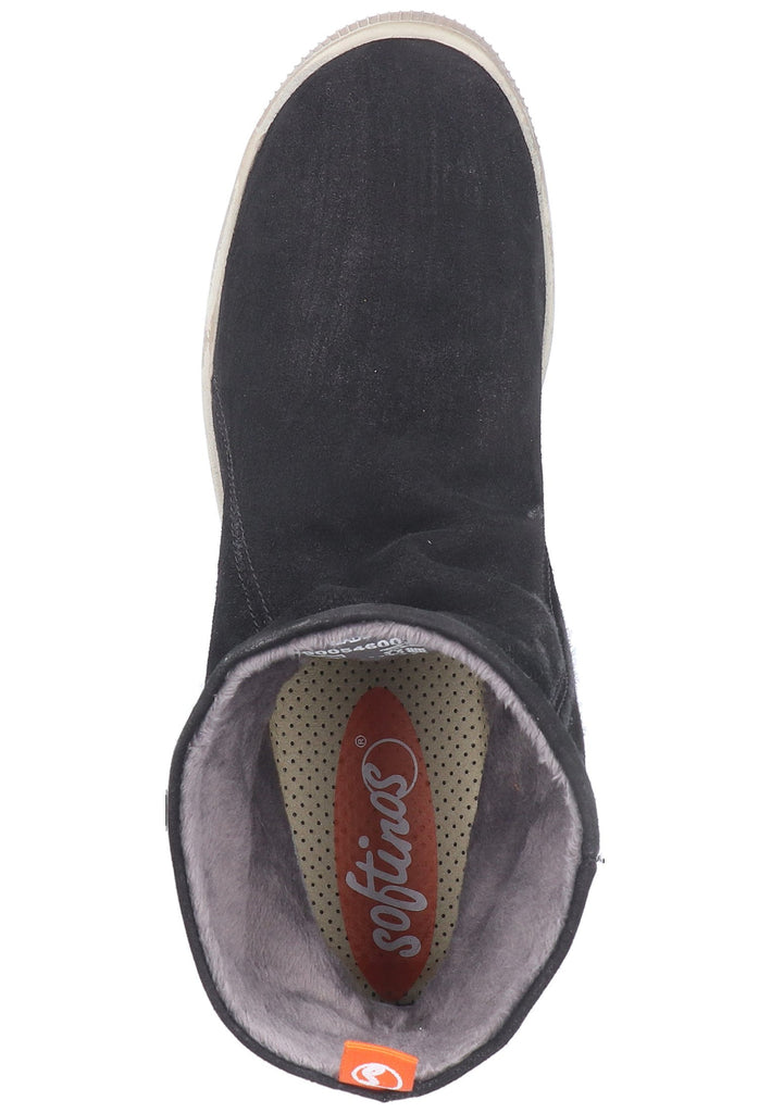 softinos Stiefelette Veloursleder Schwarz Warmfutter - surf4shoes